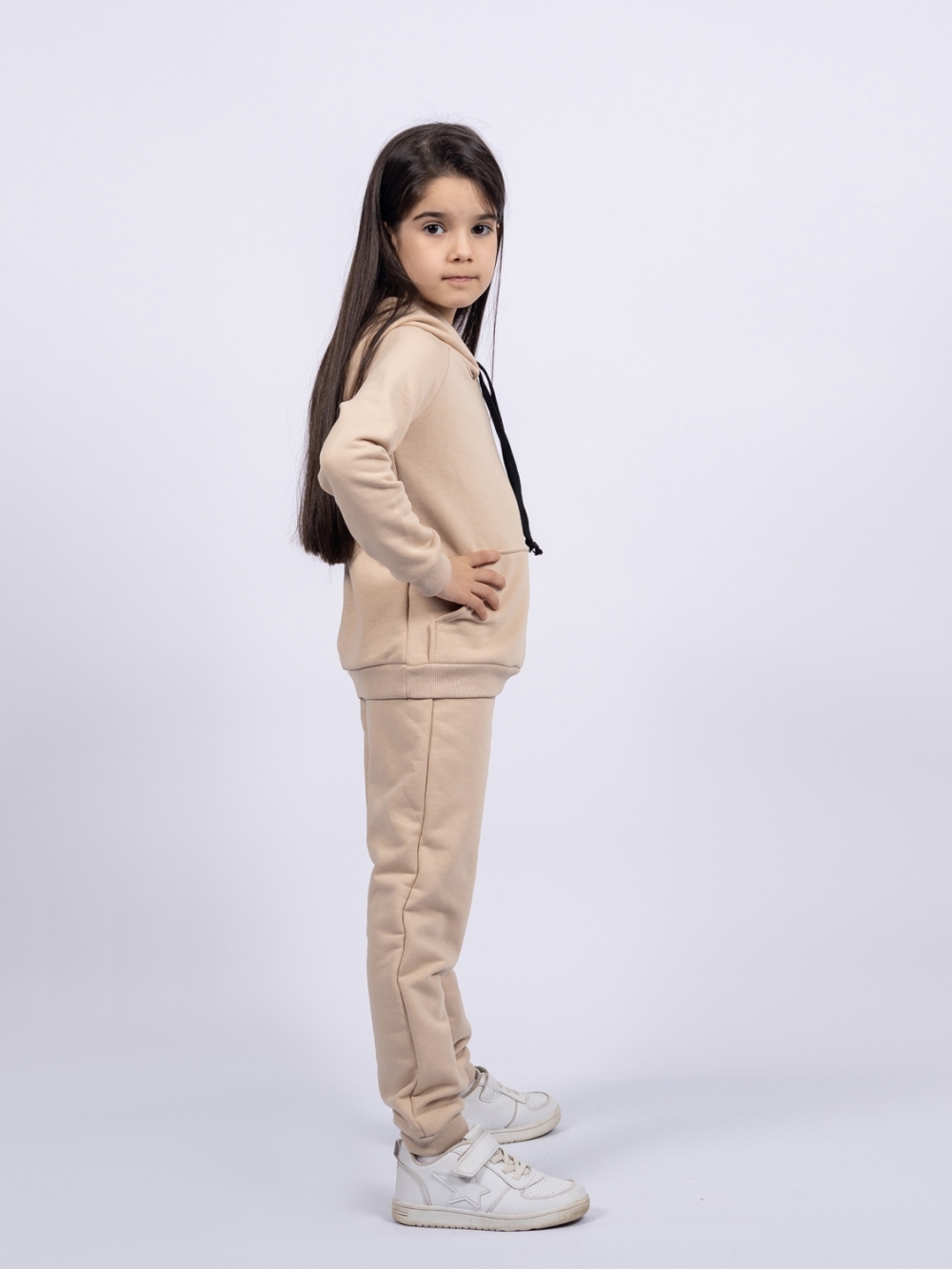 311-КП. Свитшот с капюшоном + Штаны, хлопок 65%, 35% ПЭ, 3-х нитка ( без начеса) капучино 80,86,92