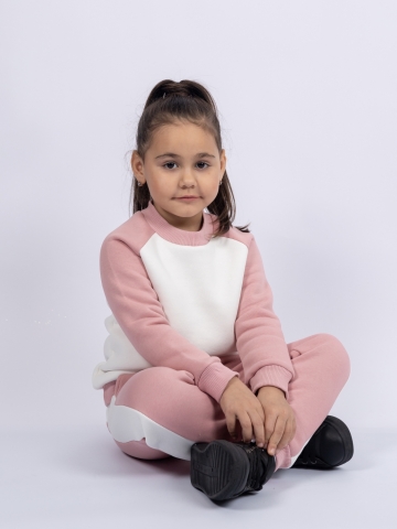 314-ПУ. Свитшот + Штаны, пудра, хлопок 65%, 35% ПЭ, 3-х нитка (начес) 80,86,92,98,104