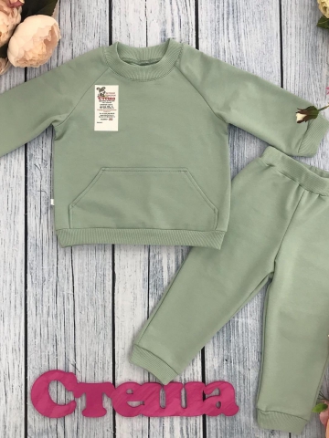 Купить оптом 312-ОЛ. Свитшот+ Штаны , хлопок 70%, 25% ПЭ, 5% лайкра, 2 нитка петля без начеса, олива 80,86,92 в Хасавюрте
